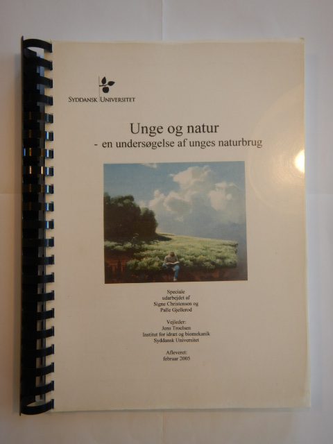 Forside: Unge og natur - en undersøgelse af unges naturbrug
